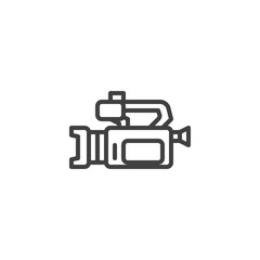Camcorder line icon. linear style sign for mobile concept and web design. Video camera outline vector icon. Symbol, logo illustration. Vector graphics