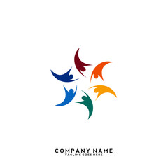 Creative people logo design template