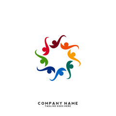 Creative people logo design template