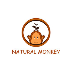 natural monkey logo design