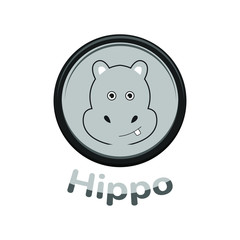 hippo logo , cartoon style design