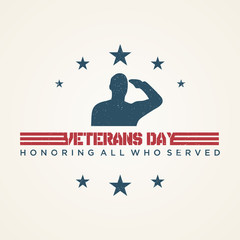 Vintage design Veterans day concept background