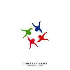 Creative people logo design template