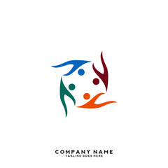 Creative people logo design template
