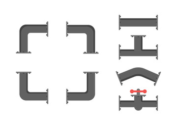 Flat pipe. Industrial engineering background design. Industrial technology. Isolated vector design. Plumbing pipes.