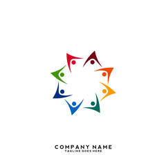 Creative people logo design template