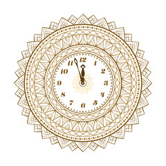 New Year tracery vector clock illusreztion.
