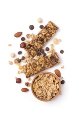Granola bar with mix of nuts for healthy nutrition