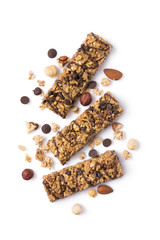Granola bar with mix of nuts for healthy nutrition