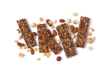 Granola bar with mix of nuts for healthy nutrition