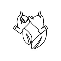 leaf farming Commitment Teamwork Together Outline Logo vector