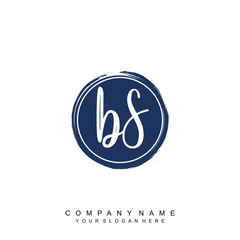 BS initials handwriting logo, with brush template and brush circle