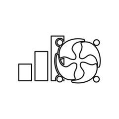 bar business Commitment Teamwork Together Outline Logo vector