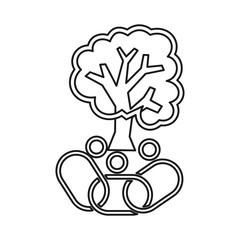 tree connection Commitment Teamwork Together Outline Logo