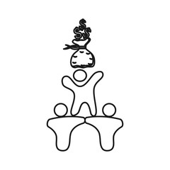 Money sack people Commitment Teamwork Together Outline Logo