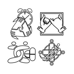 time drug electric Commitment Teamwork Together Outline Logo