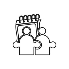 calendar appointment Commitment Teamwork Together Outline Logo