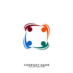 Creative people logo design template