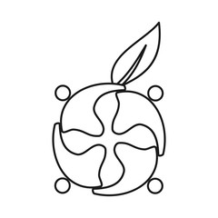people farm leaf Commitment Teamwork Together Outline Logo