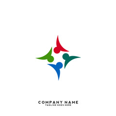 Creative people logo design template