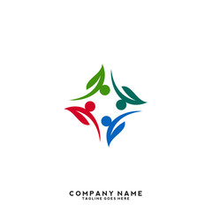 Creative people logo design template