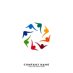 Creative people logo design template