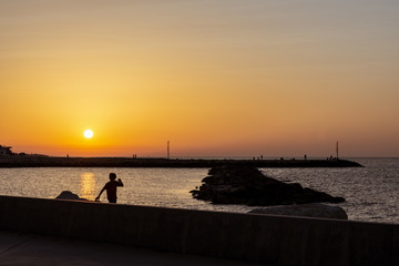 Fototapeta premium Atardecer frente al mar Adriatico Italia