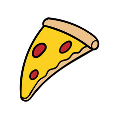 Cartoon Slice of Pepperoni Pizza