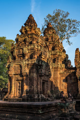 Fototapeta na wymiar Banteay Srei is a Hindu temple dedicated to Shiva in Angkor, Cambodia