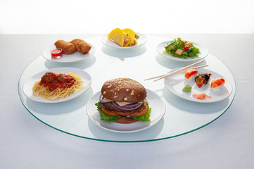 Different cuisine types displayed