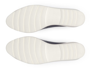 Bottom of shoes, isolated on white background.