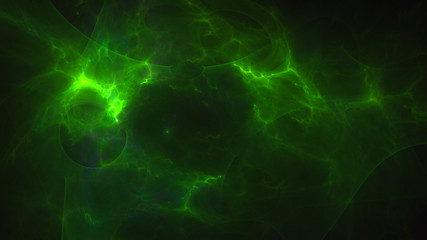 3D rendering abstract green fractal light background