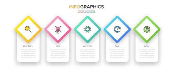 Infographic design with icons and 5 options or steps. Thin line vector. Infographics business concept. Can be used for info graphics, flow charts, presentations, web sites, banners, printed materials.