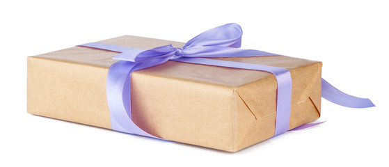 Close up gift box isolated on white background