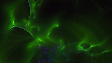 3D rendering abstract green fractal light background