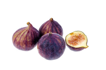 Fresh, ripe, sweet figs on light background.