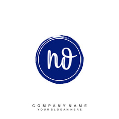 NO initials handwriting logo, with brush template and brush circle