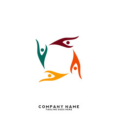 Creative people logo design template