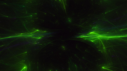 3D rendering abstract green fractal light background