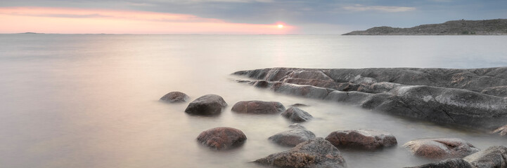 Sunset at sea in Finland.