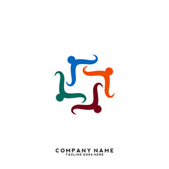 Creative people logo design template