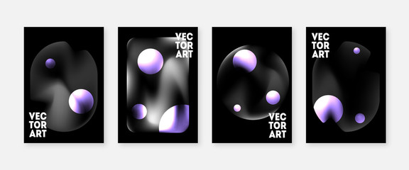 Abstract trendy color gradient cover set. 