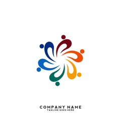 Obraz premium Creative people logo design template