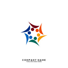 Obraz premium Creative people logo design template