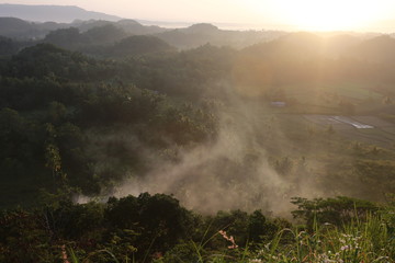 Chocolate hills Philippines sunrise