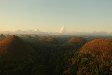 Chocolate hills Philippines sunrise