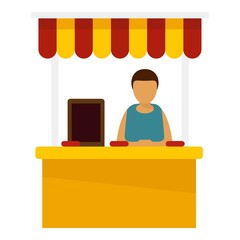 Street shop icon. Flat illustration of street shop vector icon for web design