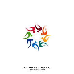 Creative people logo design template