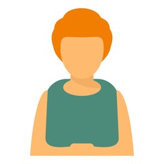 Woman avatar icon. Flat illustration of woman avatar vector icon for web design