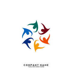 Creative people logo design template